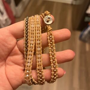 CHAN LUU BEAD AND CHAIN WRAP BRACELET